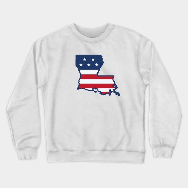 Stars and Stripes Louisiana Crewneck Sweatshirt by SLAG_Creative